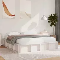 Lovos rėmas Balta 160 x 200 cm Kietos pušies mediena