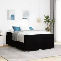 Lovos rėmas su čiužiniu Juoda 160 x 200 cm audinys
