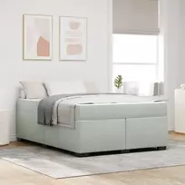 Lovos rėmas su čiužiniu Šviesiai pilka 140 x 200 cm audinys