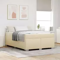 Lovos rėmas su čiužiniu Kreminė 160 x 200 cm audinys