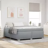 Lovos rėmas su čiužiniu Šviesiai pilka 180 x 200 cm audinys