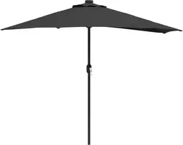 Sodo skėtis 294 x 150 x 224 cm Poliesteris ir plienas Juoda