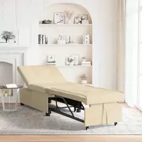 Ištraukiama sofa-lova Kreminė 194 x 50 x 82 cm audinys
