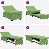 Sofa lova Šviesiai žalia 194 x 67 x 82 cm Aksomas
