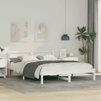 Lovos rėmas Balta 160 x 200 cm Kietos pušies mediena