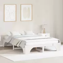 Lovos rėmas Balta 160 x 200 cm Kietos pušies mediena