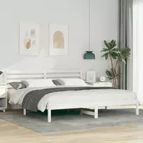 Lovos rėmas Balta 180 x 200 cm Kietos pušies mediena