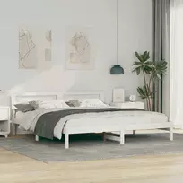 Lovos rėmas Balta 180 x 200 cm Kietos pušies mediena