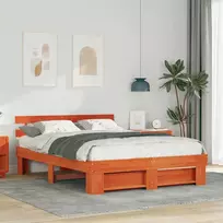 Lovos rėmas Vaško ruda 140 x 200 cm Kietos pušies mediena