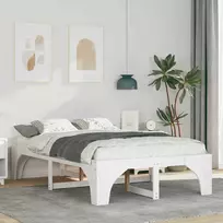 Lovos rėmas Balta 140 x 190 cm Kietos pušies mediena
