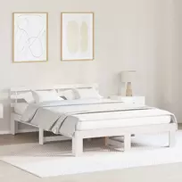 Lovos rėmas Balta 160 x 200 cm Kietos pušies mediena
