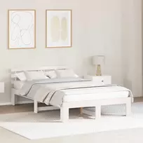 Lovos rėmas Balta 140 x 190 cm Kietos pušies mediena