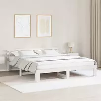 Lovos rėmas Balta 180 x 200 cm Kietos pušies mediena
