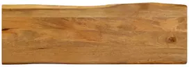 Stalviršis, 120x40x2,5cm, mango masyvas, su gyvu kraštu