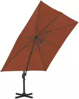 Gembinis sodo skėtis su aliuminio stulpu, terakota, 400x300cm