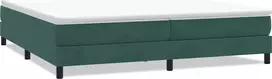 Box Spring Lova be čiužinio Tamsiai žalia 200x220 cm aksomas