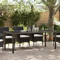 Sodo stalas Juoda 200 x 80 x 73 cm metalas