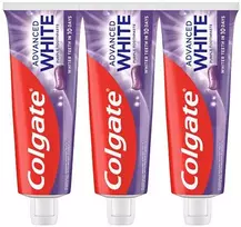 Colgate Advanced Baltas Violetinė Trio Dantų pasta 3 x 75 ml