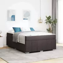 Lovos rėmas su čiužiniu Tamsiai rudas 140 x 200 cm audinys