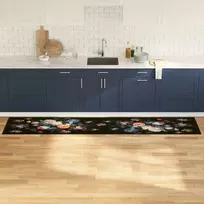 Virtuvės kilimas Juoda 300 x 60 cm Aksomas