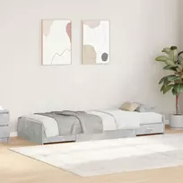 Lova Lovos rėmas Betono pilka 80 x 200 cm Apdirbta mediena