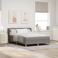 Kiemas lova su čiužiniu Taupe 140 x 200 cm audinys