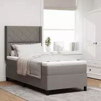 Kiemas lova su pagalve su galvūgalio Taupe 200 x 90 cm audinys