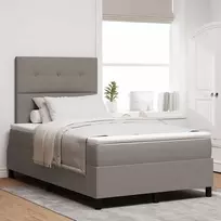 Kiemas lova su čiužiniu su LED Taupe 120 x 190 cm audinys