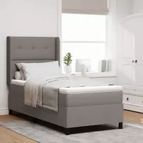 Kiemas lova su pagalve su galvūgalio Taupe 190 x 90 cm audinys