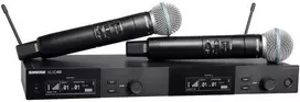 Shure SLXD24DE/B58-G59 - dviejų kanalų skaitmeninė belaidė sistema su dviem siųstuvais/rankiniais mikrofonais (470 - 514 MHz)