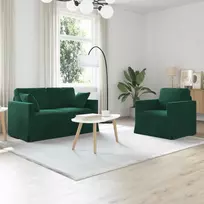 Sofa Sofos komplektas 2 vnt. Tamsiai žalia Aksomas