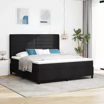 LED Čiužinio Lova su čiužiniu Juoda 180 x 200 cm audinys