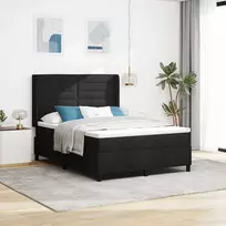 LED Čiužinio Lova su čiužiniu Juoda 160 x 200 cm audinys