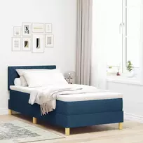 LED Čiužinio Lova su čiužiniu su LED Mėlyna 90 x 190 cm audinys