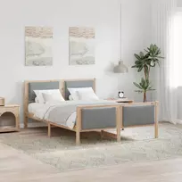 Lovos rėmas su galvūgalio Šviesiai pilka 150 x 200 cm audinys