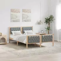Lovos rėmas Šviesiai pilka 140 x 190 cm Kietos pušies mediena