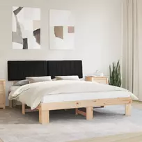 Lovo rėmas su apmuštu galvūgaliu Juoda 180 x 200 cm