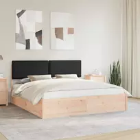 Lovo rėmas su apmuštu galvūgaliu Juoda 180 x 200 cm