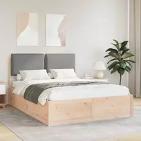 Lovo rėmas su apmuštu galvūgaliu Šviesiai pilka 160 x 200 cm
