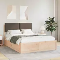 Lovo rėmas su apmuštu galvūgaliu Taupe 160 x 200 cm