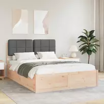 Lovo rėmas su apmuštu galvūgaliu Tamsiai pilka 150 x 200 cm