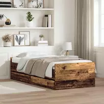 Lova Lovos rėmas Senovinis medis 90 x 190 cm Kietos pušies mediena