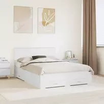 Lovos rėmas su galvūgalio Balta 140 x 200 cm Apdirbta mediena