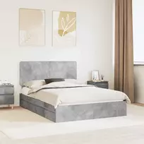 Saugos lova Betono pilka 150 x 200 cm Apdirbta mediena
