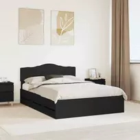 Lovos rėmas su stalčių Juoda 160 x 200 cm Inžinerinė mediena