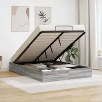 Lova Otomano lovos rėmas Pilka Sonoma 140 x 190 cm Dirbtinė mediena