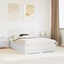 Lovos rėmas su galvūgalio Balta 160 x 200 cm Apdirbta mediena