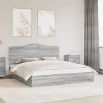 Saugos lova Pilkas Sonoma 180 x 200 cm Apdirbta mediena
