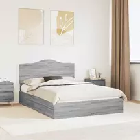 Saugos lova Pilkas Sonoma 140 x 200 cm Apdirbta mediena