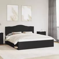 Lovos rėmas Juoda 180 x 200 cm Kietos pušies mediena